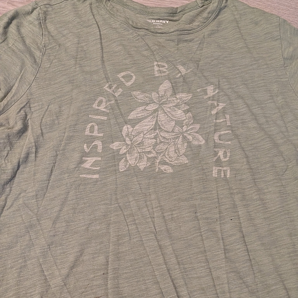 Old Navy Juniors Sage Green Graphic Short-Sleeve Tee